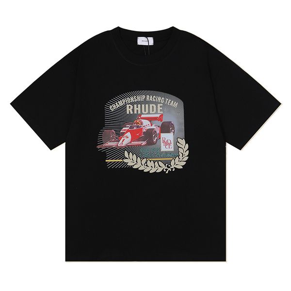

fashion designer rhude t shirt for men and women street new tee luxurys loose short sleeve couple t-shirt exclusive sale rhu6, White;black