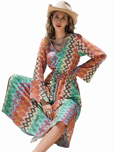 

rusttydustty allover print flounce sleeve drawstring waist dress p2zy#, Black;gray