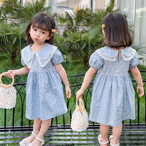 Kleinkind Mädchen Kleid Blumenmuster Kinder Party Kleider Für Mädchen Spitze Kinder Kleider Sommer Kleidung Für Mädchen 210412