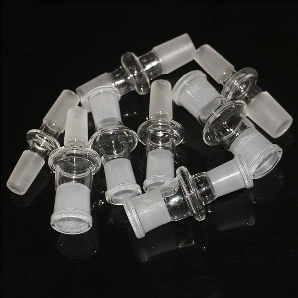 Adaptador de vidro Tubos de água Adaptador suspenso de vidro para narguilé com conector de redutor de 14 mm de 18 mm Adaptadores masculino para fêmea