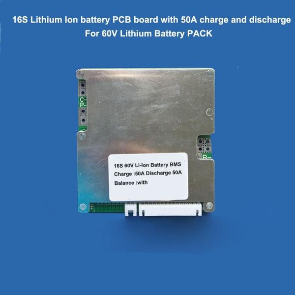 Интегрированные схемы 16S Li Ion Battery Battery BMS BMS с постоянным током разряда 50a для 67,2 В или 60 В литий PCB