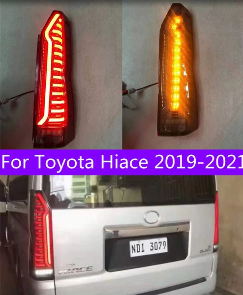 

car tail lights parts for toyota hiace 20 19-2021 taillights rear lamp led signal reversing parking facelift