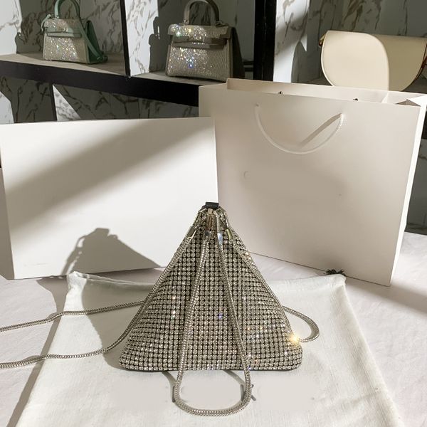

triangle bag clutch diamond bags 2022 luxury designer brand fashion shoulder handbags quality women phone chains bag wallet cross body totes