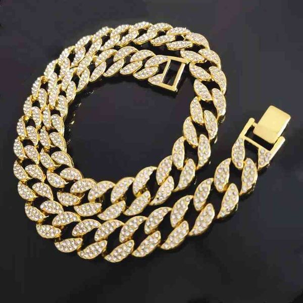 

15mm cuban necklace hip hop fashion brand men's bracelet fashion jewelry, Silver