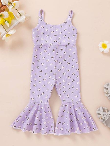 

toddler girls ditsy floral print flare leg cami jumpsuit she, Blue