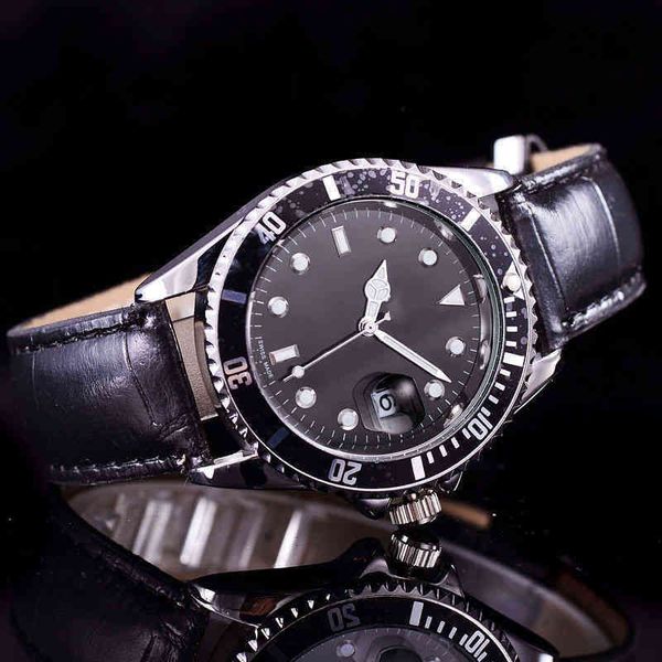 

uxury watch date classic watches wristwatch luxury designer genuine leather watch non-waterproof men's selling, Slivery;brown