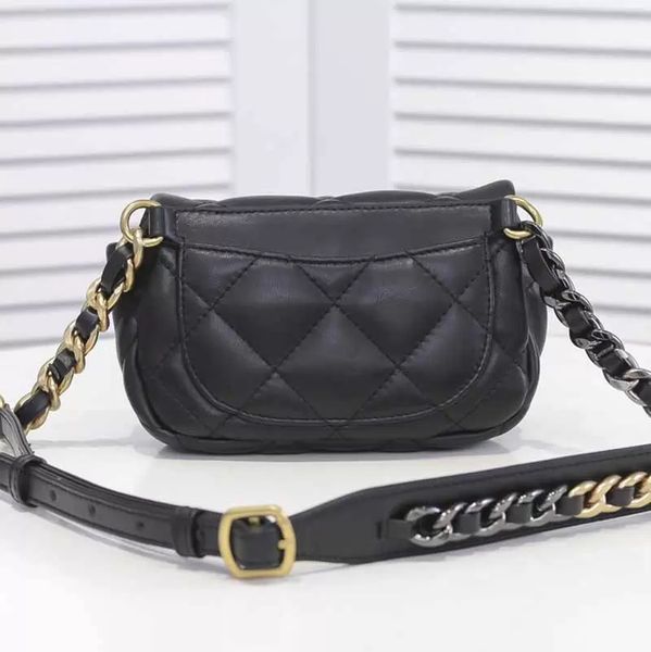 

a women shoulder bags designer black flap quality sheepskin luxury handbag multicolor metal chains crossbody bags diamond quilting classic h