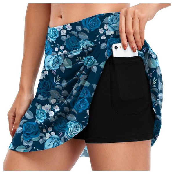 Gym Kleidung Sommer Sport Tennis Yoga Skorts Frauen Sport Innen Shorts Elastische Golf Mit Taschen Atmungsaktive RöckeGym