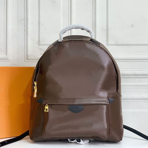 

women backpack old flower handbags purse zipper closure adjustable strap cowhide leather back pack small zip pocket m41561