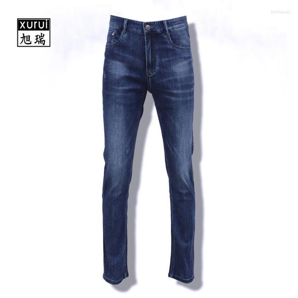 

men's jeans fashion men brand straight black color ripped for cotton pantsmen's bert22, Blue