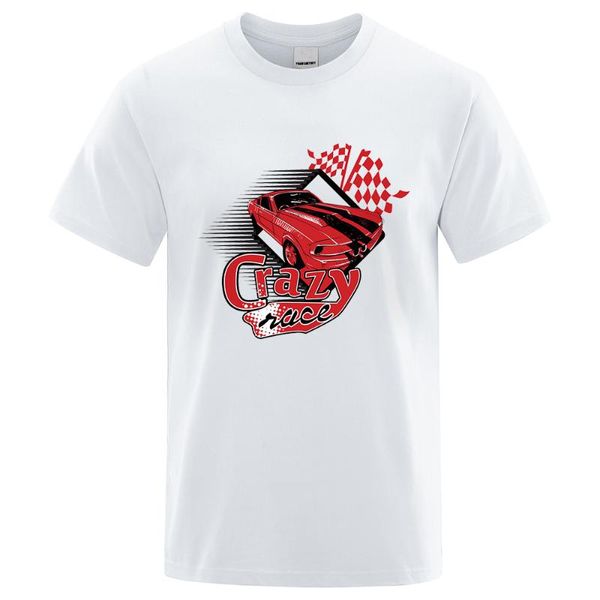 T-shirt da uomo Crazy Nace Red Racing Car T-shirt da uomo Confortevole Sudore Cotone estivo Abbigliamento hip-hop Modello Abiti da uomo larghi
