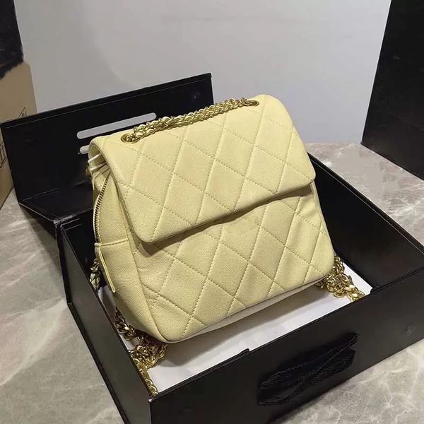 

22s flap luxury lady designer backpack caviar grained five colors bags designers gold-tone metal hardware chain timeless diamond quilting to