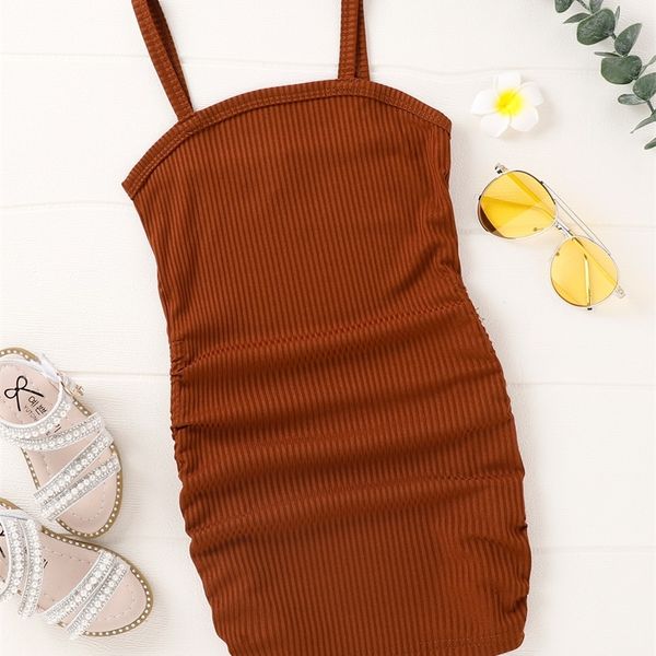 

little girl's side pleated suspender dress she, Red;yellow