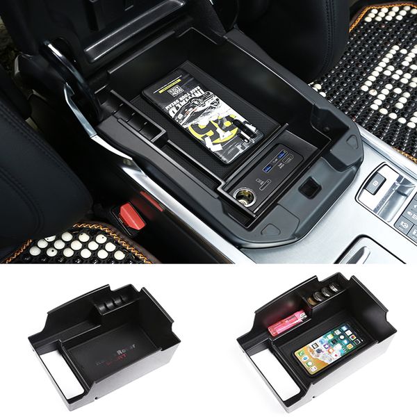 

compatible for range rover sport 2014-2020 center console organizer tray car accessories armrest box phone container
