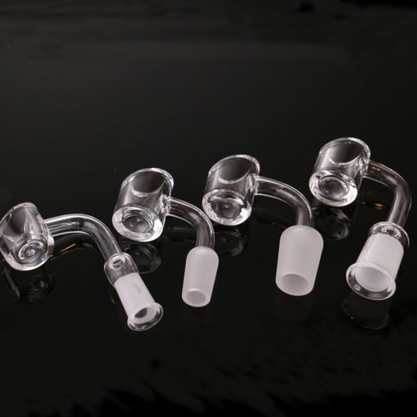 Nieuwe 4mm dikke quartz banger adapter voor glazen bong olieplatforms groothandel domeless quartz nail 10mm 14mm 18mm mannelijk en vrouwelijk 100% echt quartz