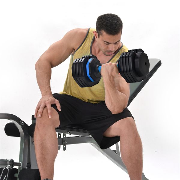 

home adjustable dumbbell - 55lb single dumbbell with anti-slip handle fast adjust weight by turning handle with tray exercise fitness