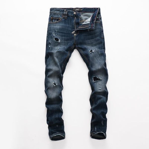 Jeans da uomo stile uomo blu stretch pantaloni da uomo in denim slim Pp Philipp pantaloni dritti da uomo da uomo