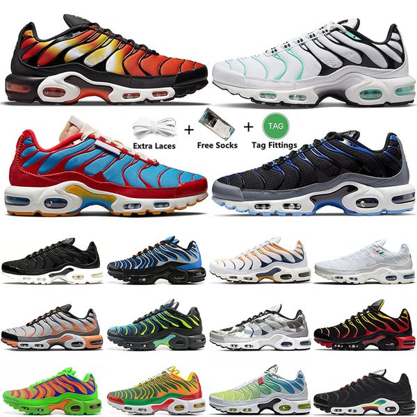 

2022 authentic tn plus running shoes men women triple white black reverse sunset gradient hyper jade tns terrascape trainers sports sneakers