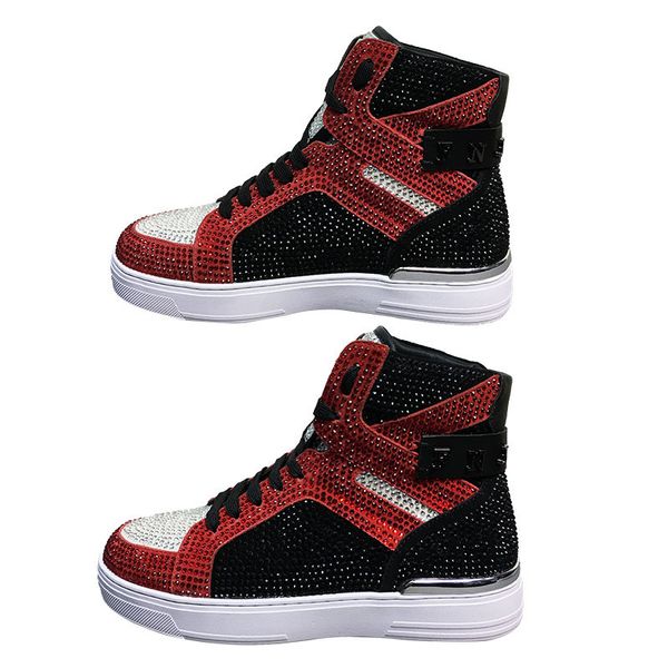 

fnjack full diamond luxury high man shoes men designer sneakers loafers fashion 220808, Black