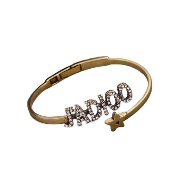 

bracelet punk red brass band brilliant diamonds star jewel, Black