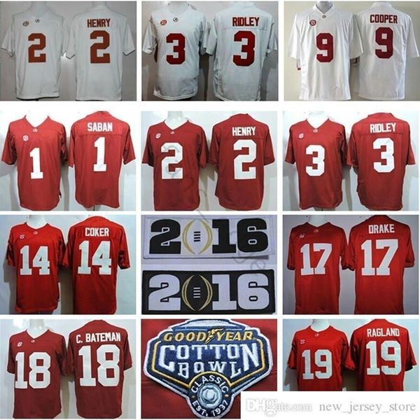 

ncaa alabama crimson tide college football wear #2 derrick henry 1 nick saban 14 jake coker 17 kenyan drake 18 c bateman 42 eddie 179r, Black