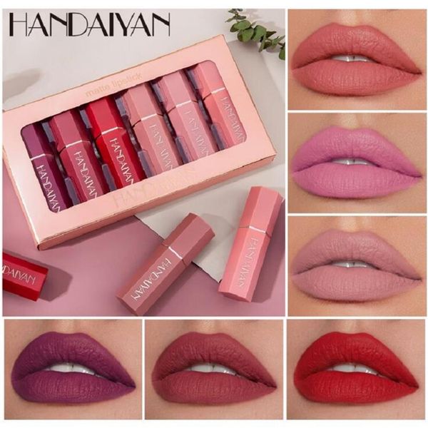 

handaiyan makeup 6 colors lip gloss matte smoothie lipstick 6 pcs set lipstick in stock244q