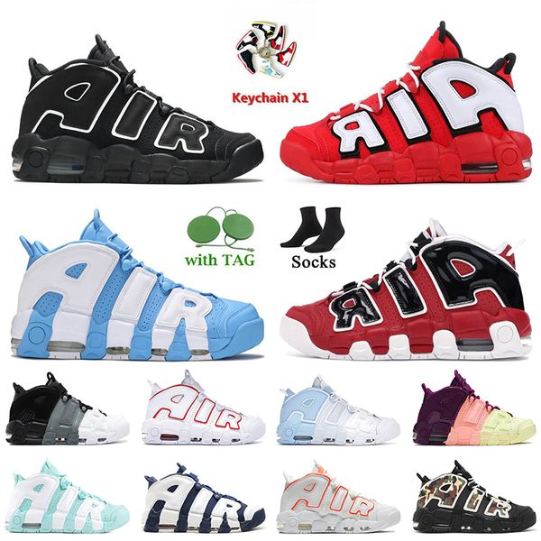 

more uptempos scottie pippen basketball shoes black varsity red white camo trainers bulls hoops pack split unc university blue women mens sn