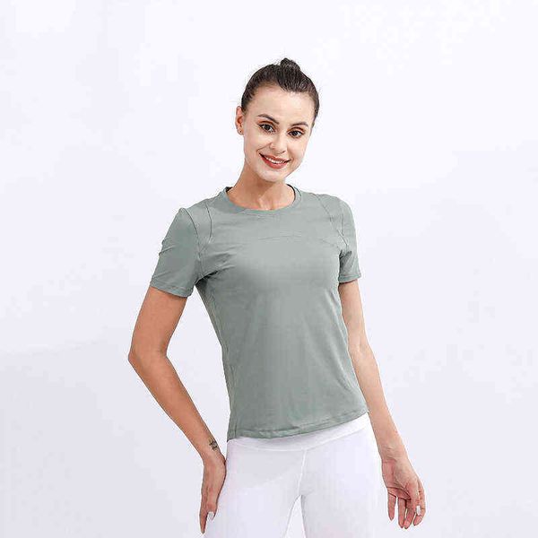 

same yoga suit short sleeve women's running slim fit elastic fitness women, Gray