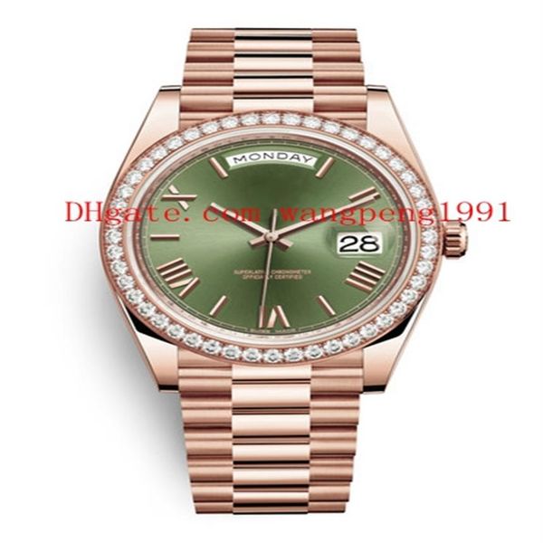 

19 style original box watch 40mm diamond border m228398 228345rbr m228348rbr 18k gold movement automatic watch wristw258s, Slivery;brown
