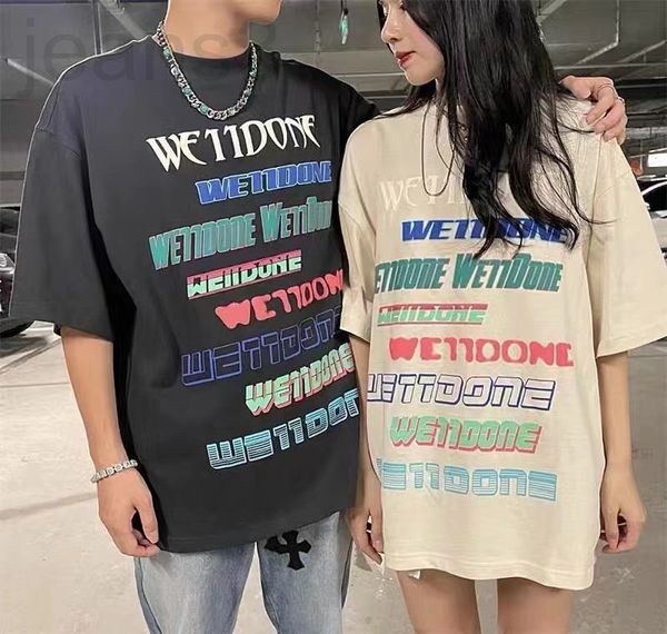 

women's t-shirt designer trendy weiidone 22 year new color chest foam letter printed bullet screen pullover short sleeve t-shirt g6a9, White