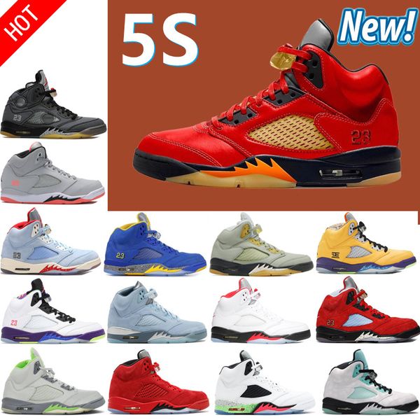 

2022 new 5 v men basketball shoes 5s aqua doernbecher green bean raging red stealth 2.0 fire what the white cement metallic flight oreo wing