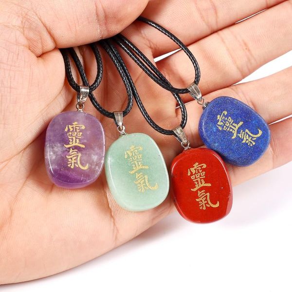 Kolye Kolyeleri Doğal Kristal Dini Takımı Japon Sihirli Takı Reiki Yeşil Aventurine Lapis Lazuli Kırmızı Kolye