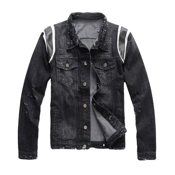 

19fw fashion mens stylist jackets men women fashion retro denim jacket distressed ripped denim jacket coat313c, Black;brown