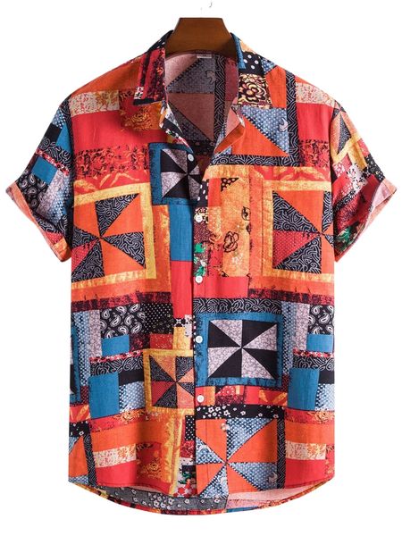 

men random patchwork print shirt g4fk#, White;black