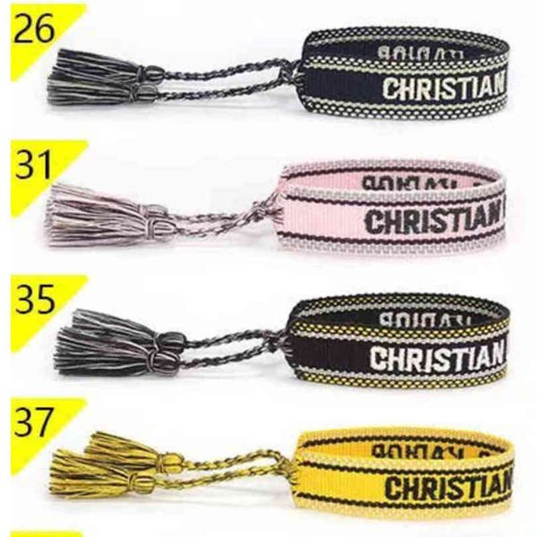 

brand classic fashion bangles jewelry men women handmade cotton signture embroidery bracelet designers woven bangle fabrics luxury bracelets, Black