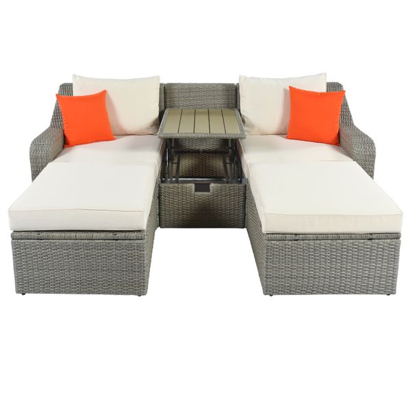 

terrace furniture set lift coffee table wicker sofa