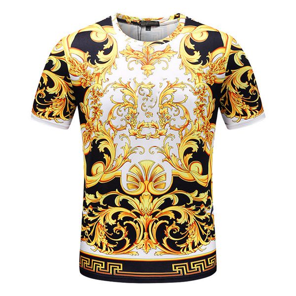 

2022 early spring new high-grade cotton printed t-shirt round neck sewing pullover short sleeve size: m~xxxl6, White;black