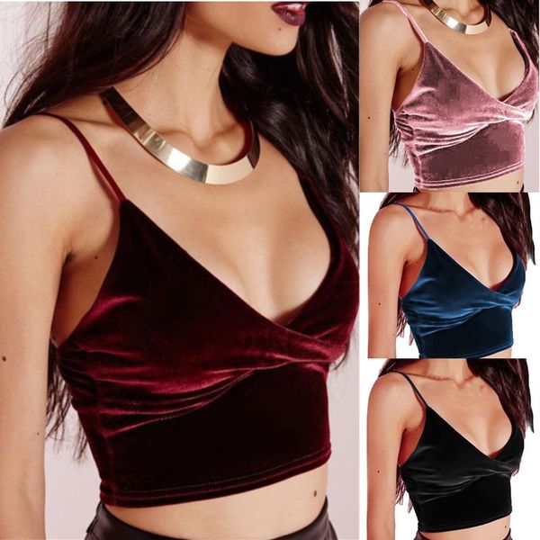 

women's tanks & camis women velvet crop vintage female harajuku sleeveless shirt casual camisole fitness for ladywomen's, White