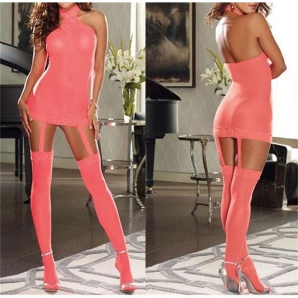 

w1022 new women's lingerie black red lace dressg stringstocking