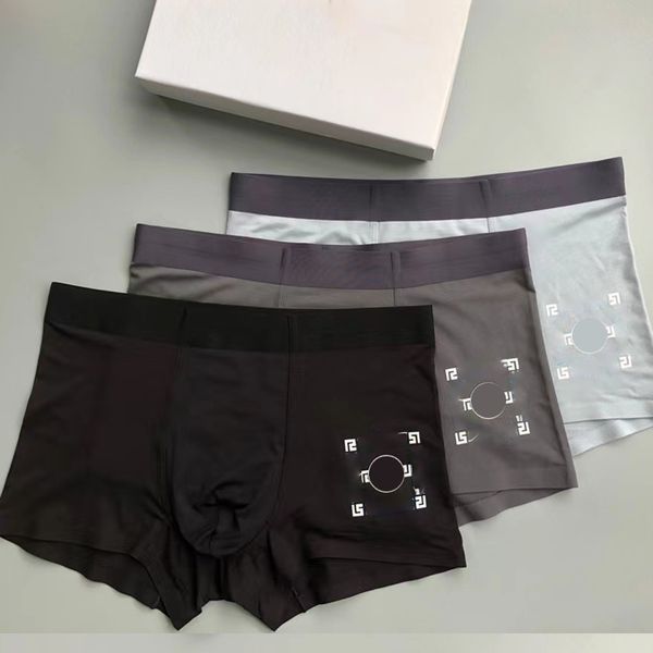 

2022 designer underpants brand men's boxer shorts shorts cotton fashion light breathable silky 1 box of 3 pairs, Black;white