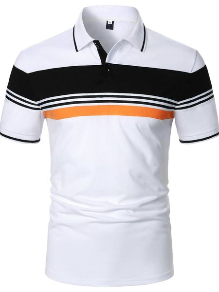

men striped print polo shirt e9wd#, White;black