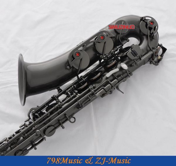 

professional satin black nickel plated c melody saxophone sax high f# 2 necks