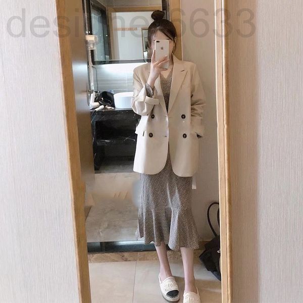 

women's two piece pants designer 7400# autumn and winter white casual suit coat feminine small e9vn