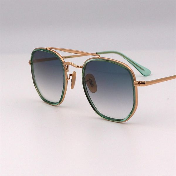 

vintage hexagon square brand design gradient sunglasses men women double bridge metal frame sunglasses driving uv400236c, White;black