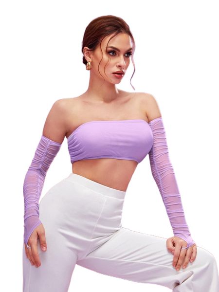 

x talya lopez crop tube with movable sleeves c5wp#, White