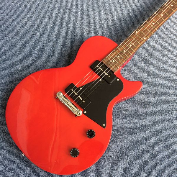

electric guitar, solid mahogany, p90 pickup, red