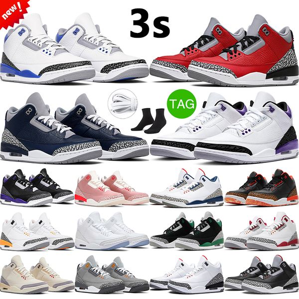 

3s retro true blue men women basketball shoes varsity royal court purple unite jumpman 3 men sports trainers sneakers