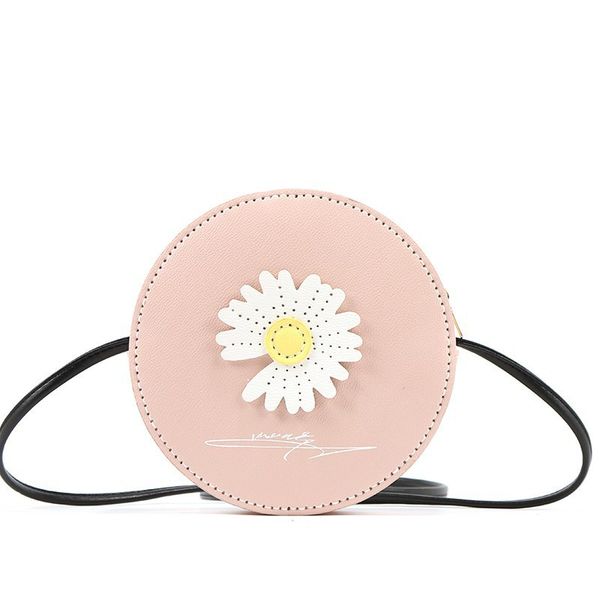

diy materials gift bags mini circular daisy one-shoulder 4 colors for cute girls in pu with sweet style