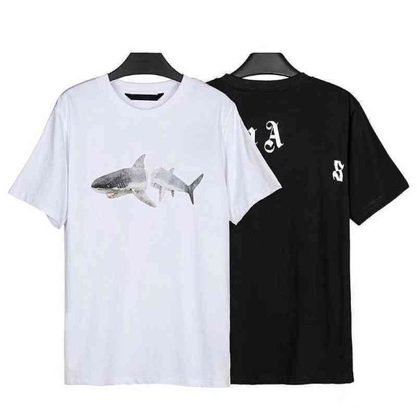 

pata shark behind mens womens shirts 2022 summer fashion for men s palms t-shirt clothing short angels sleeved1, White;black