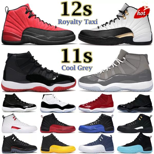 

mens basketball shoes 12s jumpman 12 royalty taxi utility grind twist university gold 11s cool grey bred concord legend blue bright citrus, Black